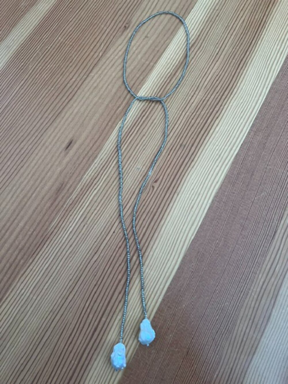 Mela Pearl & Crystal Lariat Necklace - Pristine!